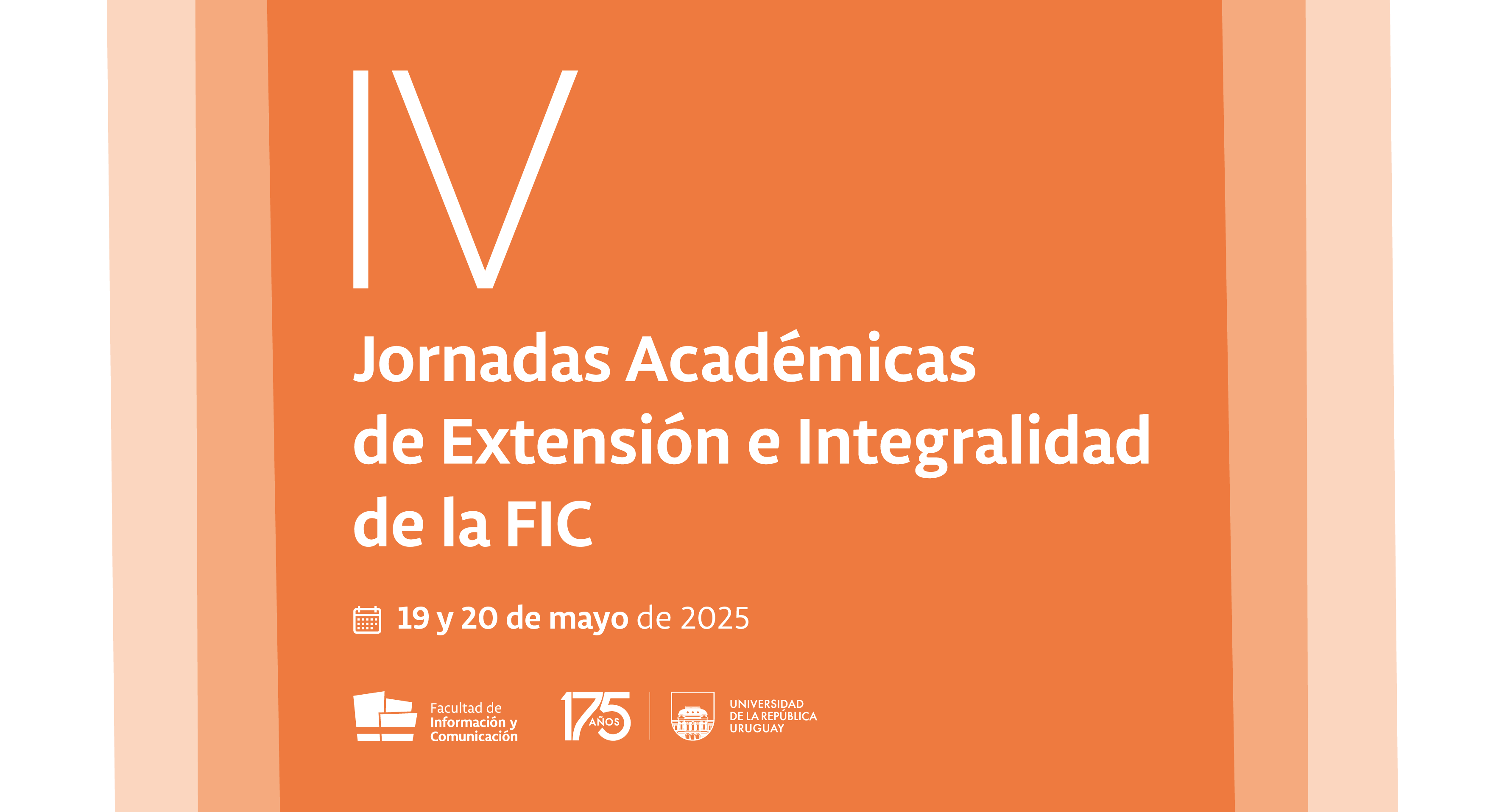 Gráfica, en letras blancas sobre fondo naranja dice el título del evento y la fecha en que se realizará 