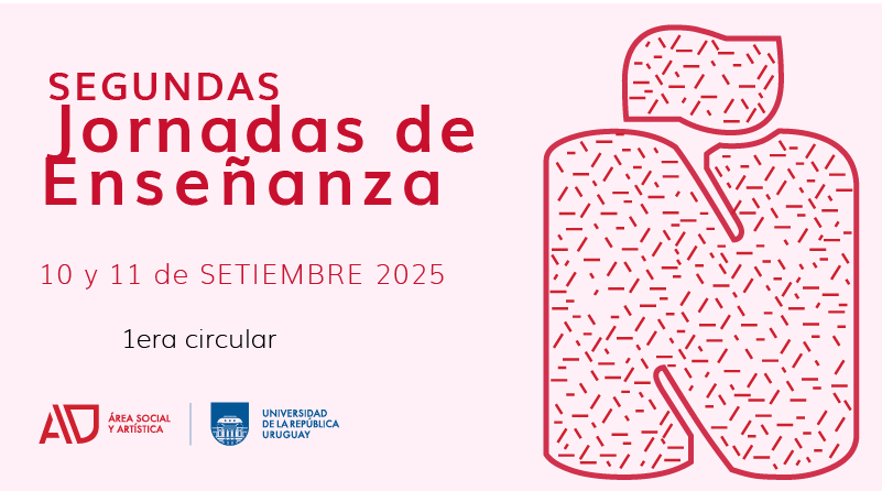 Afiche: en letras rojas sobre fondo blanco dice "Segundas Jornadas de Enseñanza"
