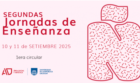 Afiche: en letras rojas sobre fondo blanco dice "Segundas Jornadas de Enseñanza"