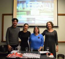 Presentación de los libros “Lectura y escritura en la universidad” de Yanet Fuster y “La actividad metalingüística en el aula” de Damián Díaz, en la que participaron sus autores, la decana Gladys Ceretta y la prorrectora de Investigación Virginia Bertolotti. 26/6/2023.